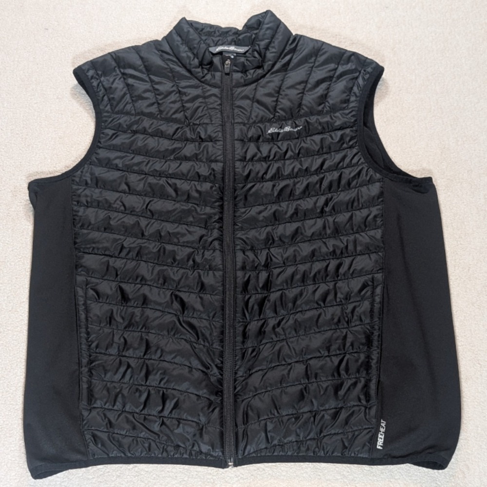 Eddie Bauer Primaloft Quilted Puffer Vest Mens XL Black Freeheat